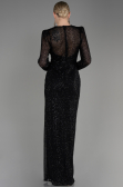 Black Long Sleeve Scaly Evening Dress ABU3831