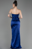Navy Blue Strapless Long Satin Evening Dress ABU3825
