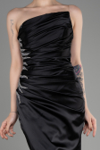 Black Strapless Long Satin Evening Dress ABU3825