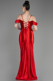Red Slit Long Satin Evening Dress ABU3840