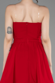 Red Strapless Short Chiffon Cocktail Dress ABK2034