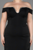 Long Black Plus Size Evening Dress ABU3784