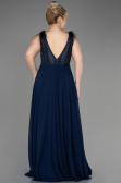 Navy Blue Sleeveless Long Chiffon Evening Dress ABU3856