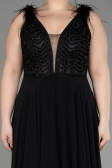 Black Sleeveless Long Chiffon Evening Dress ABU3856