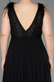 Black Sleeveless Long Chiffon Evening Dress ABU3856