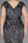Anthracite Long Scaly Plus Size Evening Dress ABU3845