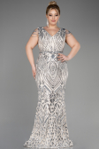Mink Long Scaly Plus Size Evening Dress ABU3845