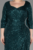 Emerald Green Long Scaly Plus Size Evening Dress ABU3258