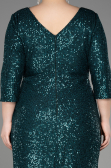 Emerald Green Long Scaly Plus Size Evening Dress ABU3258