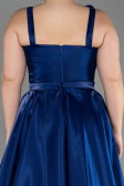 Long Navy Blue Plus Size Engagement Dress ABU3752