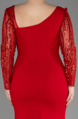 Red Long Plus Size Wedding Dress ABU3713