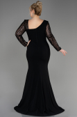 Long Black Plus Size Wedding Dress ABU3713
