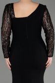 Long Black Plus Size Wedding Dress ABU3713