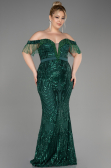 Long Emerald Green Plus Size Engagement Dress ABU3785