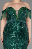 Long Emerald Green Plus Size Engagement Dress ABU3785