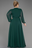Emerald Green Long Chiffon Plus Size Evening Dress ABU3075