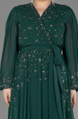 Emerald Green Long Chiffon Plus Size Evening Dress ABU3075