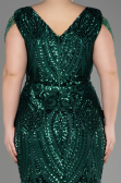 Emerald Green Long Scaly Plus Size Evening Dress ABU3845