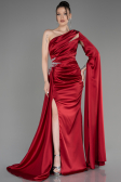 Burgundy Long Satin Evening Dress ABU3545