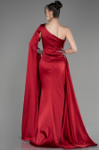 Burgundy Long Satin Evening Dress ABU3545