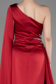 Burgundy Long Satin Evening Dress ABU3545