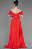 Coral Long Chiffon Evening Dress ABU3827