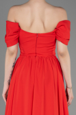 Coral Long Chiffon Evening Dress ABU3827