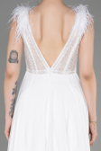 White Sleeveless Long Chiffon Evening Dress ABU3856