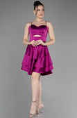 Black Short Satin Cocktail Dress ABK2042