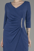Indigo Capri Sleeve Midi Plus Size Evening Dress ABK1950