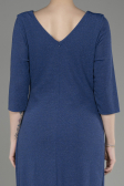 Indigo Capri Sleeve Midi Plus Size Evening Dress ABK1950