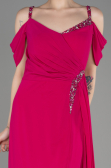 Fuchsia Long Chiffon Plus Size Evening Gown ABU3742