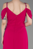 Fuchsia Long Chiffon Plus Size Evening Gown ABU3742