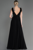Black Sleeveless Long Chiffon Evening Dress ABU3856