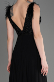 Black Sleeveless Long Chiffon Evening Dress ABU3856