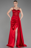 Long Red Satin Evening Dress ABU3875