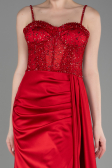 Long Red Satin Evening Dress ABU3875