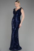 Long Navy Blue Mermaid Prom Dress ABU3874