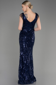Long Navy Blue Mermaid Prom Dress ABU3874
