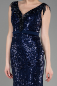 Long Navy Blue Mermaid Prom Dress ABU3874