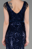 Long Navy Blue Mermaid Prom Dress ABU3874