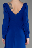 Long Sax Blue Chiffon Evening Dress ABU3885