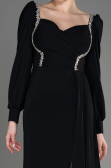 Long Black Chiffon Evening Dress ABU3885