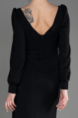 Long Black Chiffon Evening Dress ABU3885