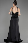 Black Long Satin Evening Dress ABU3875