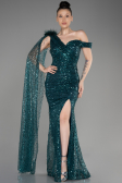 Emerald Green Slit Scaly Long Evening Dress ABU3857