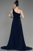 Navy Blue Long Chiffon Party Evening Jumpsuit ABT116