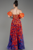 Orange Strapless Slit Long Prom Dress ABU3903