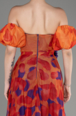 Orange Strapless Slit Long Prom Dress ABU3903