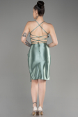 Turquoise Backless Short Satin Cocktail Dress ABK2078
